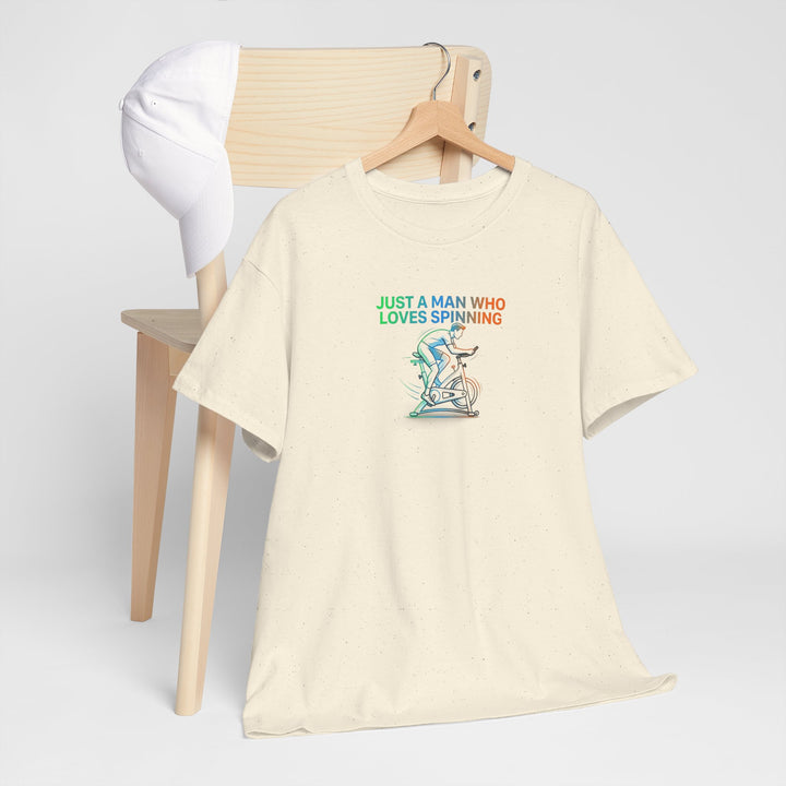 Spinner Enthusiast T-Shirt — "Just a Man Who Loves Spinning" Graphic Tee