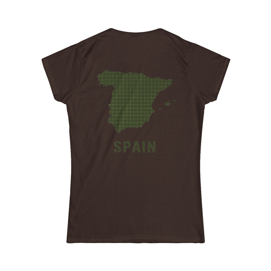 Spain Map Womens Tee — Gallus Logo Travel T‑Shirt