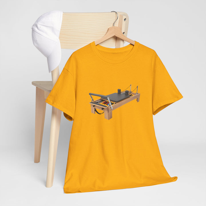 Pilates Reformer Tee – soft, breathable cotton designed for Pilates sessions. Comfortable, flexible, and perfect for reformer workouts or casual wear.