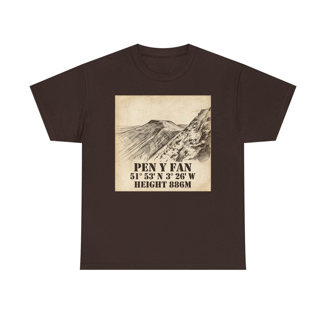Pen y Fan T-Shirt - Brecon Beacons Vintage Coordinates &amp; Elevation