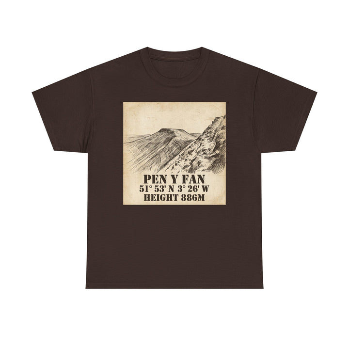 Pen y Fan T-Shirt - Brecon Beacons Vintage Coordinates &amp; Elevation