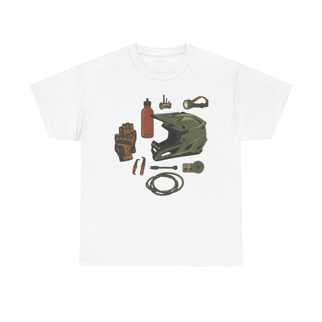 MTB Gear Layout T-Shirt — Mountain Bike Essentials Tee