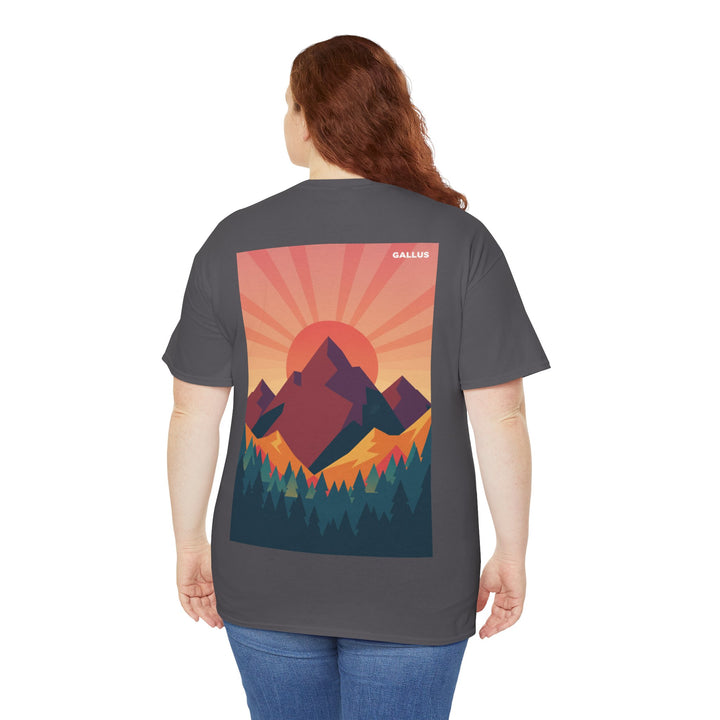 Mountain Sunset T-Shirt — Retro Nature Graphic Tee with &