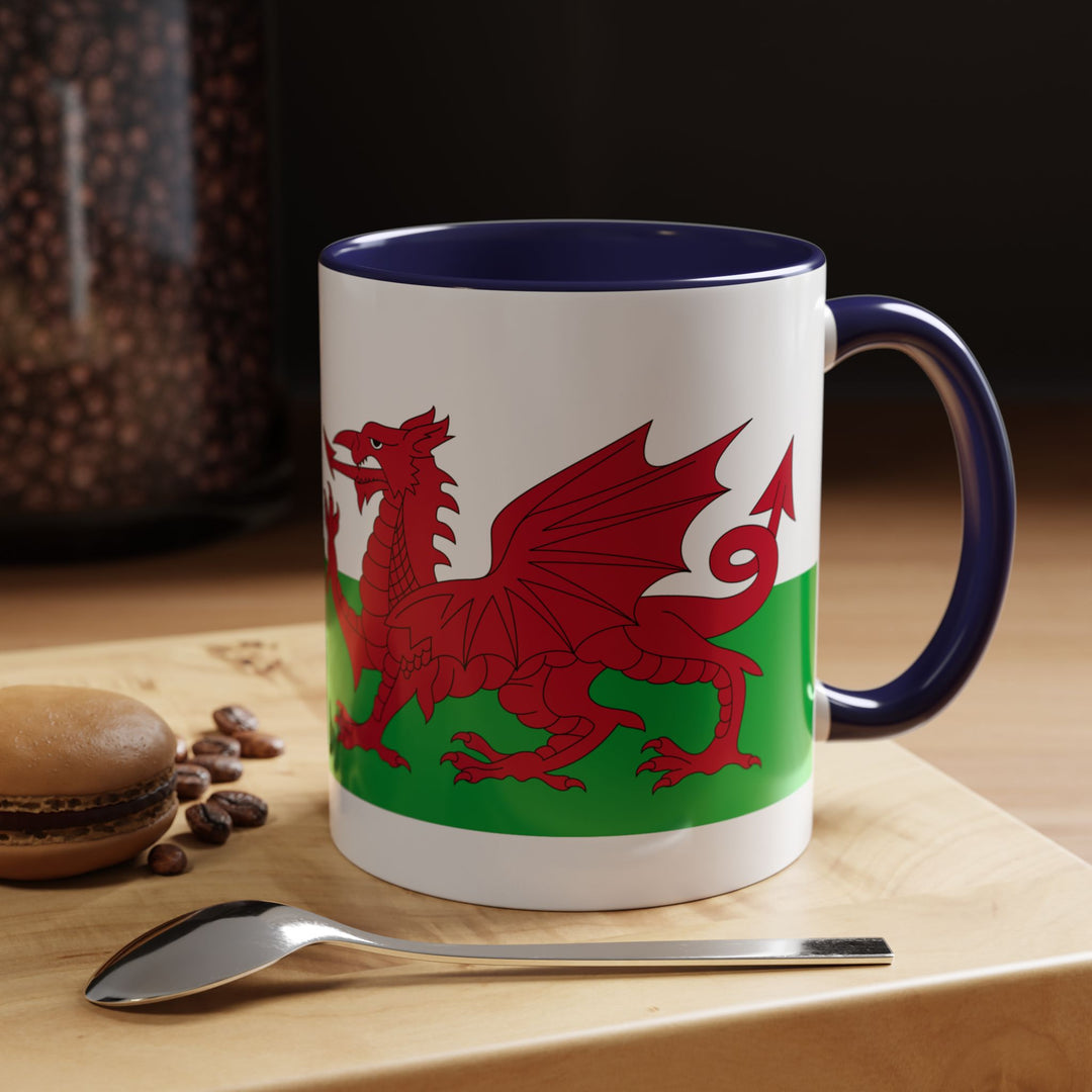 Wales Flag Accent Coffee Mug (11/15oz) – Red Welsh Dragon Tea &amp; Coffee Cup