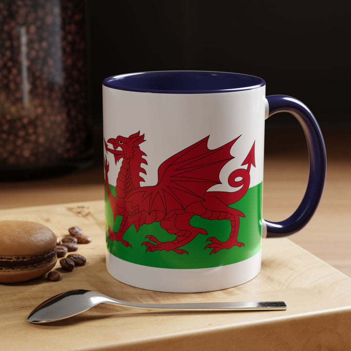 Wales Flag Accent Coffee Mug (11/15oz) – Red Welsh Dragon Tea &amp; Coffee Cup
