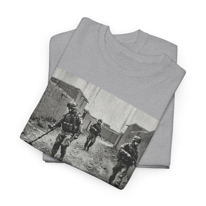 Helmand Vallon Patrol T-Shirt - Vintage Military Graphic Tee - Black &amp; White