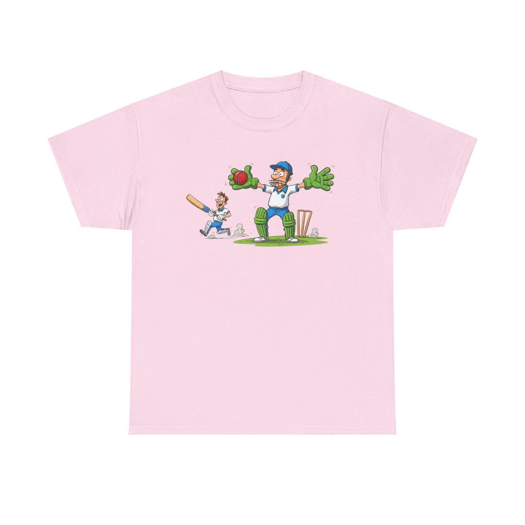 Cricket Catch Graphic Cartoon T-Shirt