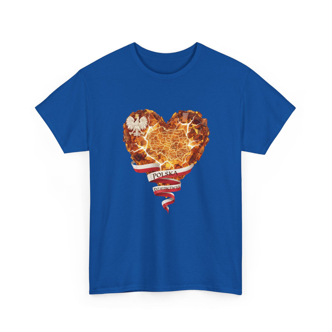 Polish Pride Heart Flame Tee | Polska Heritage T-Shirt