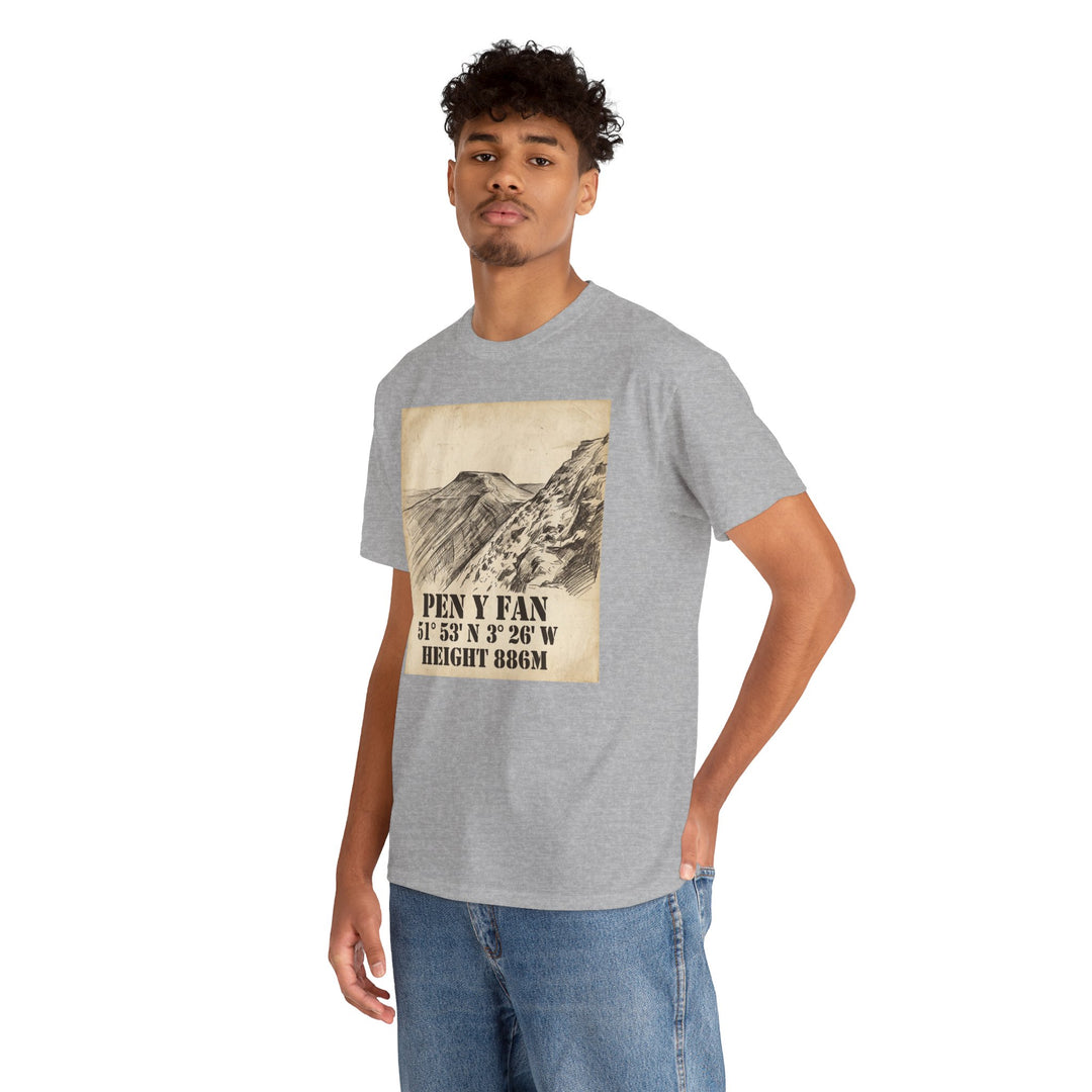 Pen y Fan T-Shirt - Brecon Beacons Vintage Coordinates &amp; Elevation