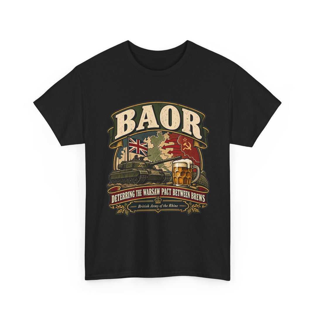 BAOR T-Shirt — “Deterring the Warsaw Pact Between Beers” Cold War Humour Tee