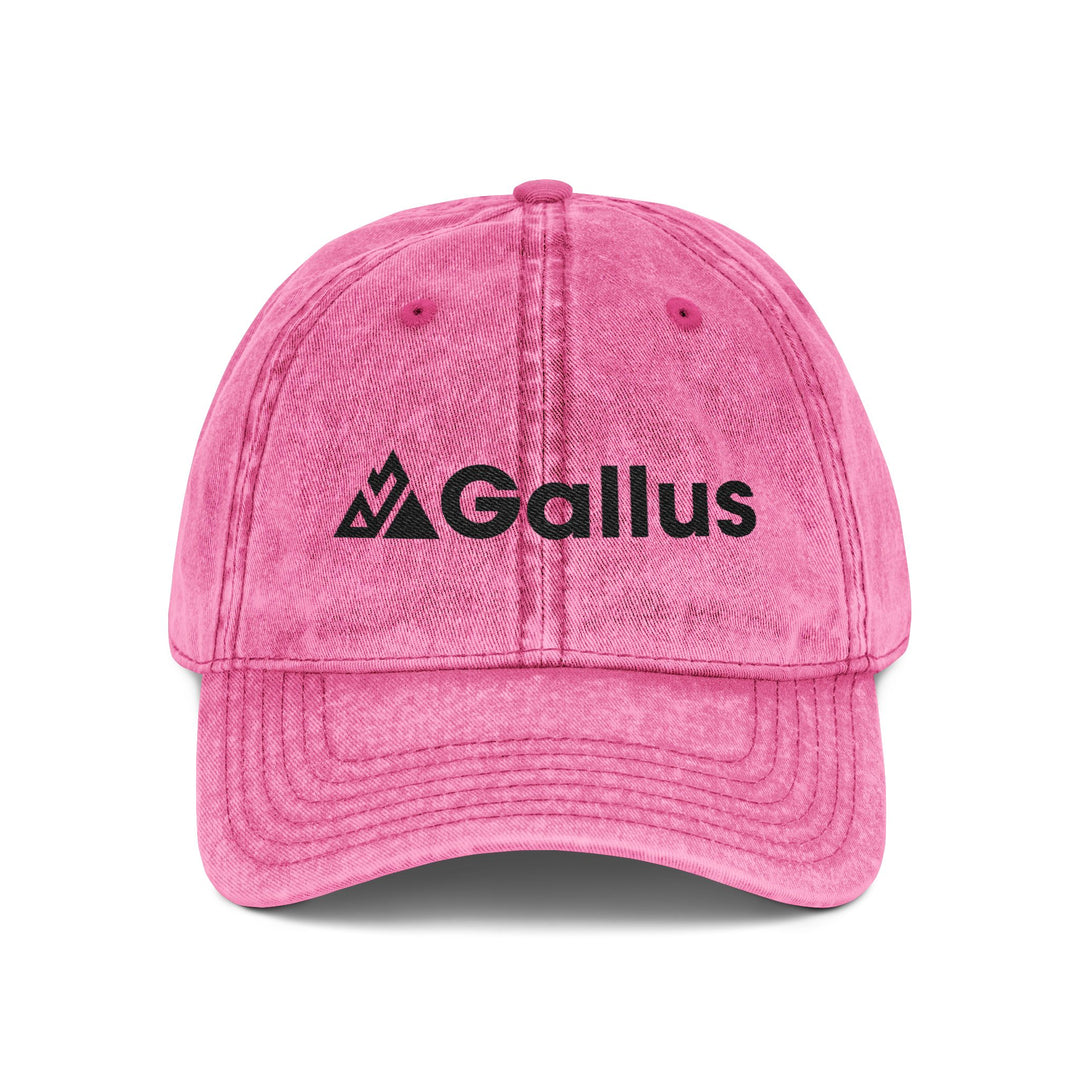 Vintage Embroidered Cap – Distressed Gray ‘GALLUS’ Patch Hat