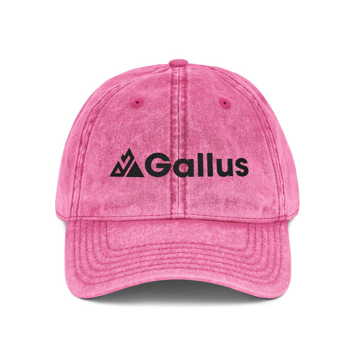 Vintage Embroidered Cap – Distressed Gray ‘GALLUS’ Patch Hat