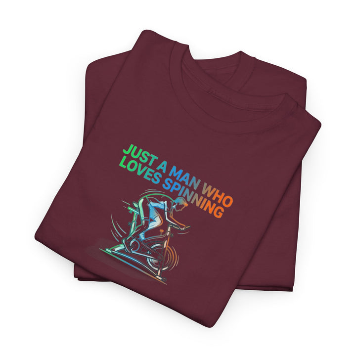 Spinner Enthusiast T-Shirt — "Just a Man Who Loves Spinning" Graphic Tee