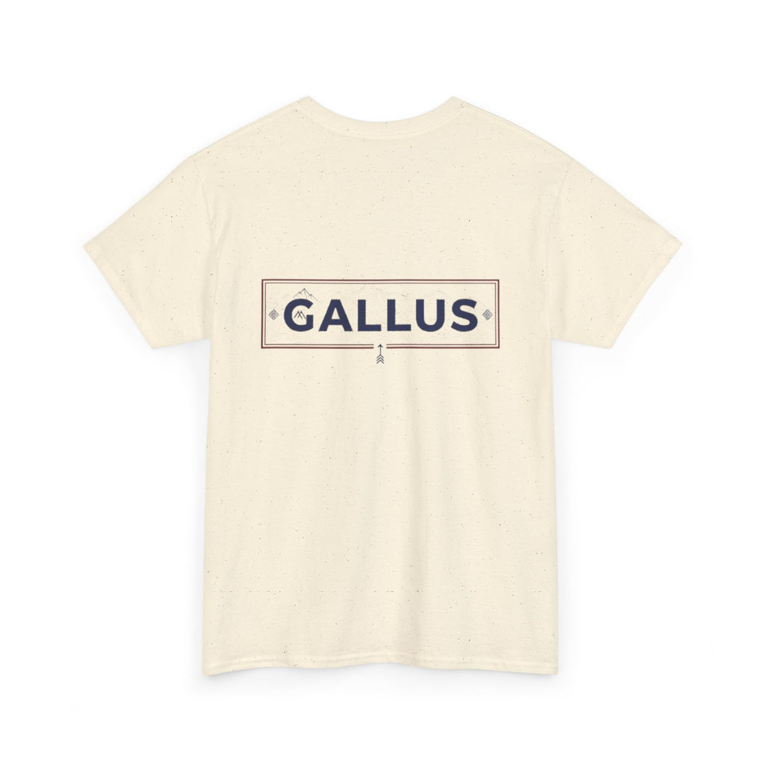 Gallus Logo T-Shirt — Minimal Retro Chest &amp; Back Graphic Tee