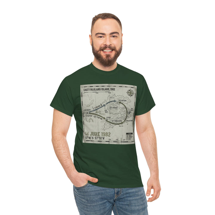 East Falkland 1982 Map T-Shirt — Port Stanley Victory Graphic