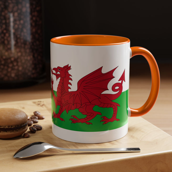 Wales Flag Accent Coffee Mug (11/15oz) – Red Welsh Dragon Tea &amp; Coffee Cup