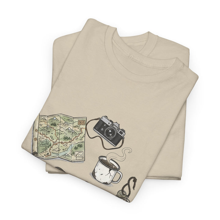 Retro Mountain Camping Gear Graphic T-Shirt - Outdoor Adventure Tee