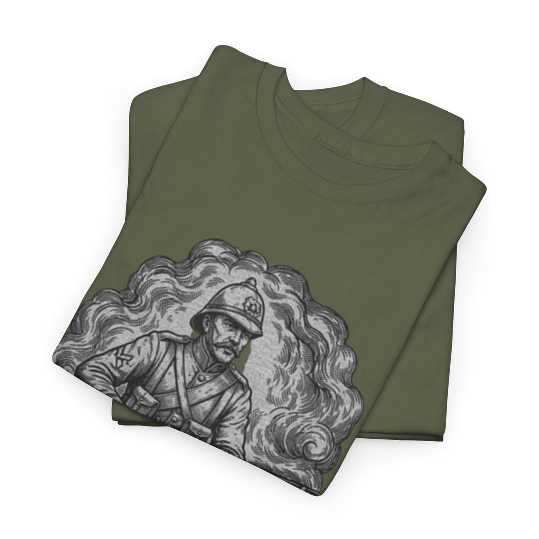 Soldier 1879 T-Shirt featuring a vintage Rorke’s Drift–style rifleman illustration. A bold Anglo-Zulu War tribute design.