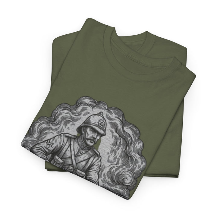 Soldier 1879 T-Shirt featuring a vintage Rorke’s Drift–style rifleman illustration. A bold Anglo-Zulu War tribute design.