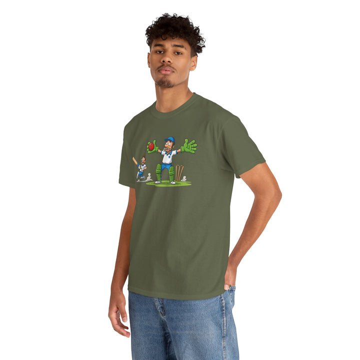 Cricket Catch Graphic Cartoon T-Shirt