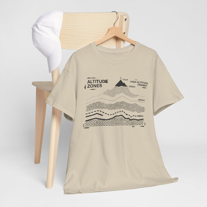 Retro Mountain Altitude Graphic T-Shirt — Vintage Topographic Hiking Tee