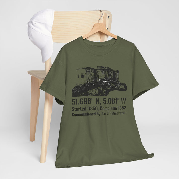 Stack Rock Fort T‑Shirt — Coastal Landmark Graphic Tee