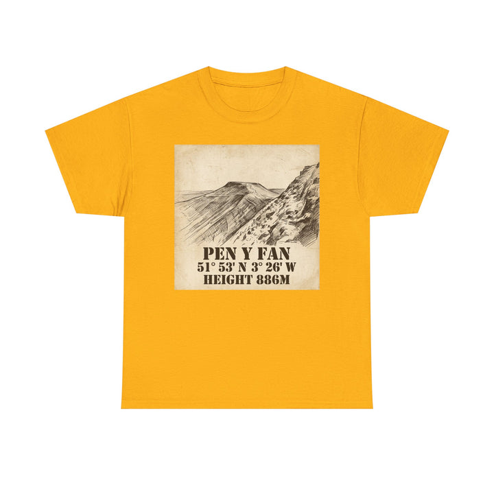 Pen y Fan T-Shirt - Brecon Beacons Vintage Coordinates &amp; Elevation