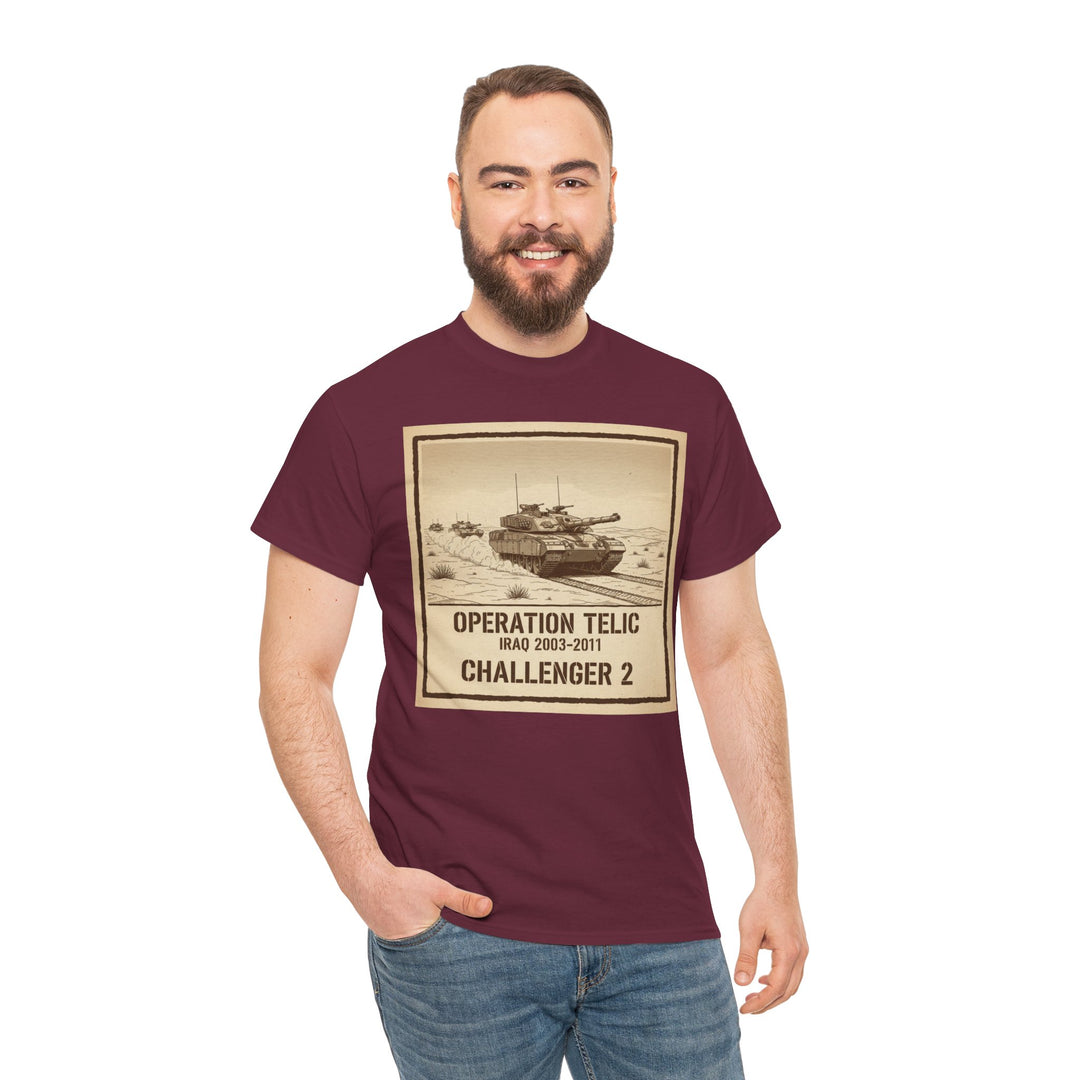 Challenger 2 Op Telic T-Shirt — Iraq 2003 Armoured Heritage Graphic