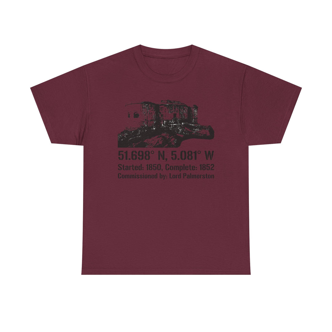 Stack Rock Fort T‑Shirt — Coastal Landmark Graphic Tee