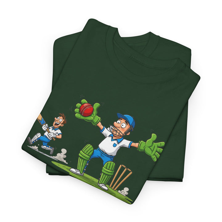 Cricket Catch Graphic Cartoon T-Shirt