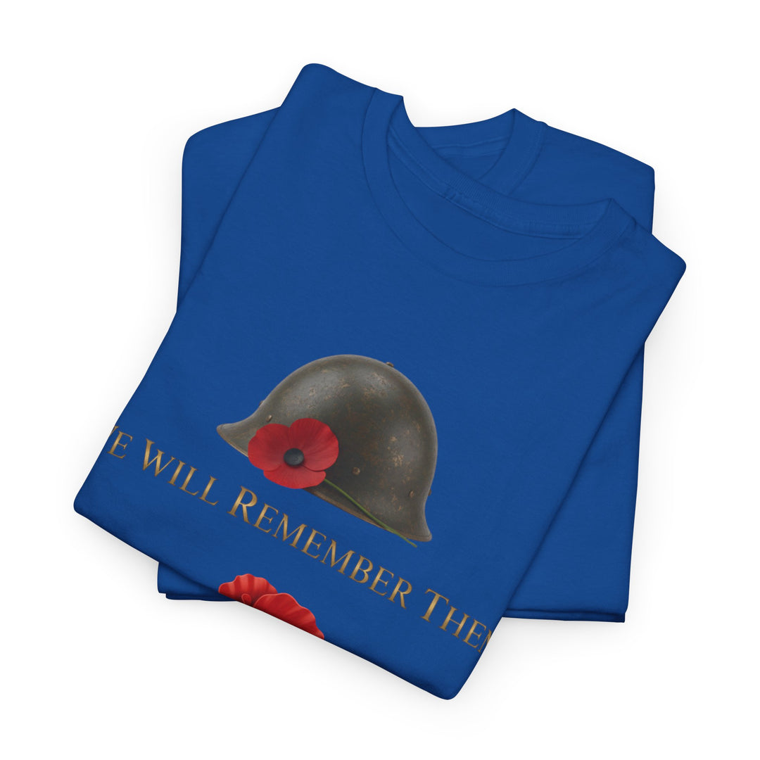 Poppy &amp; Helmet T-Shirt — Remembrance Floral Military Tribute Tee