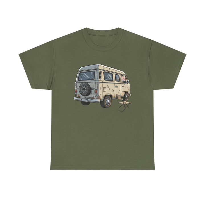 Retro Van Life Graphic T-Shirt - Classic Camper Van Adventure Tee