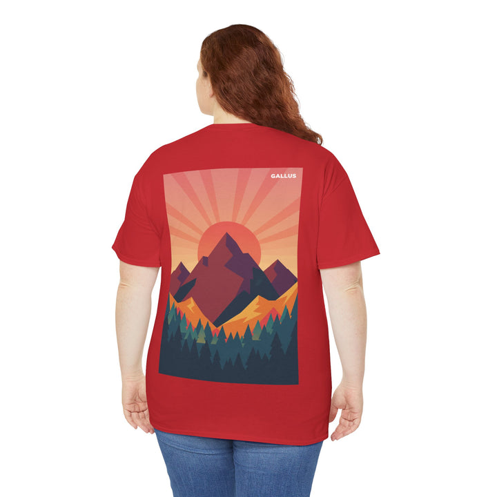 Mountain Sunset T-Shirt — Retro Nature Graphic Tee with &