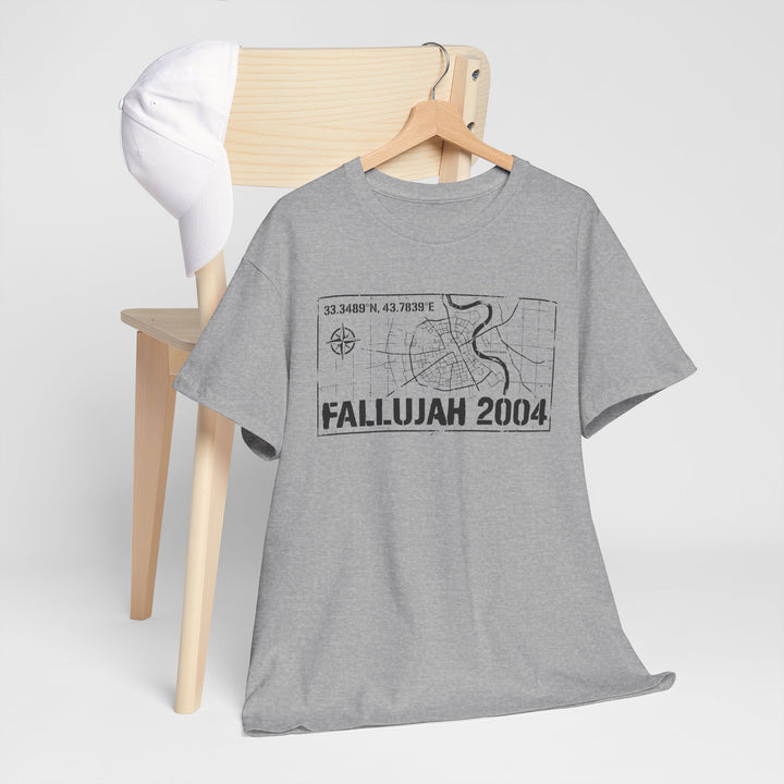Fallujah 2004 Map Tee — Military Deployment Memorial T-Shirt