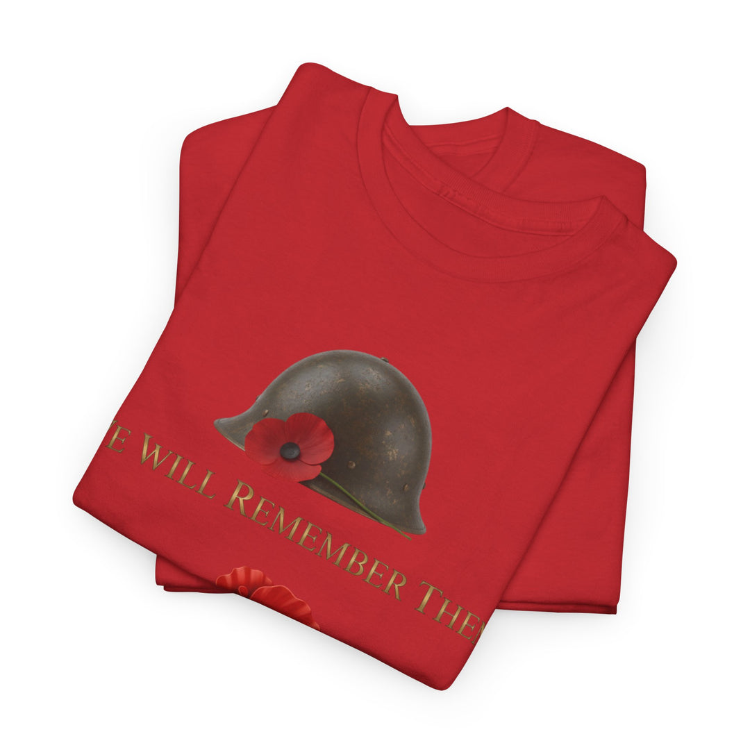 Poppy &amp; Helmet T-Shirt — Remembrance Floral Military Tribute Tee