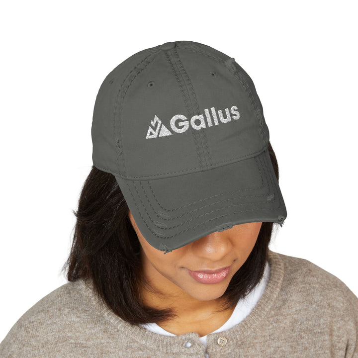 Distressed Embroidered Dad Hat - &