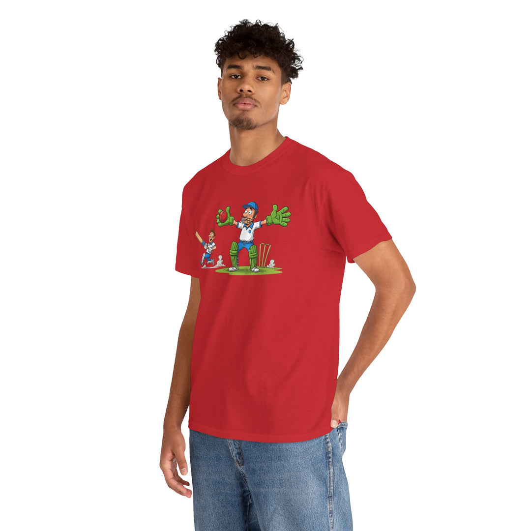 Cricket Catch Graphic Cartoon T-Shirt