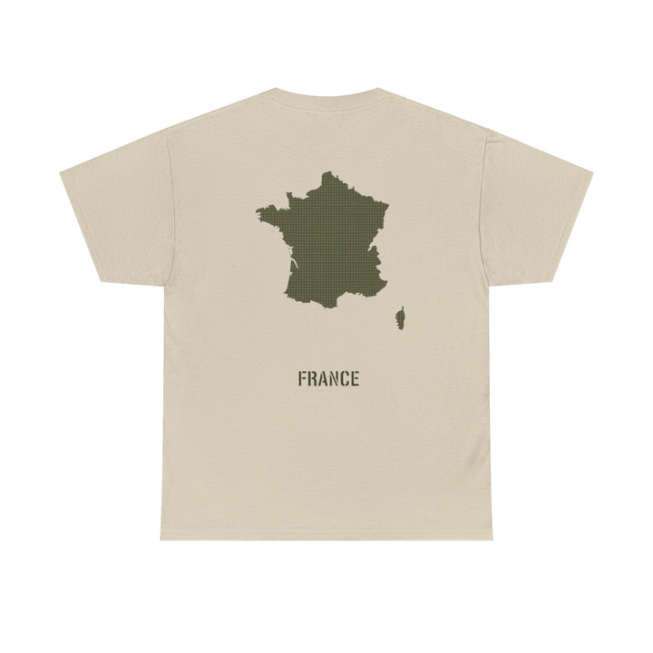 France Map T-Shirt — Minimalist Olive France Map Tee