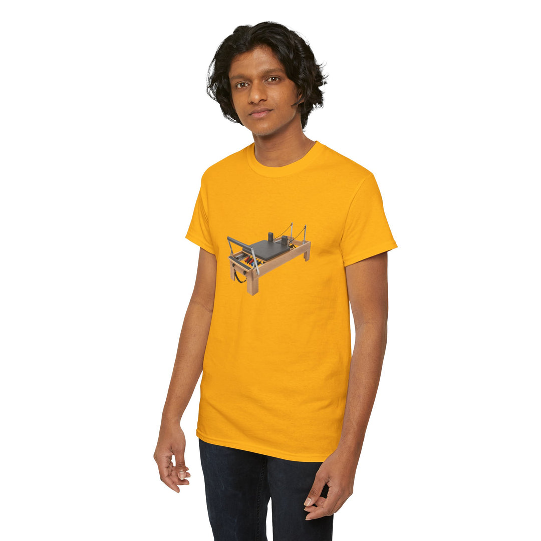Pilates Reformer Tee – soft, breathable cotton designed for Pilates sessions. Comfortable, flexible, and perfect for reformer workouts or casual wear.