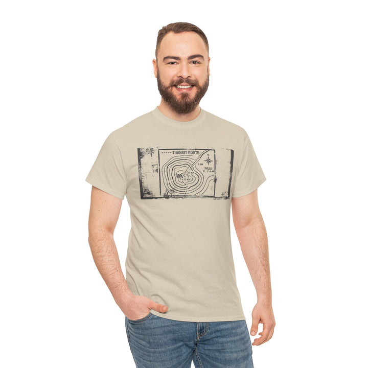 Retro Transit Route Adventure T-Shirt — Vintage Travel Map Graphic Tee
