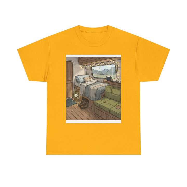 Retro Van Life Interior Graphic T-Shirt - Cozy Camper Van Aesthetic Tee