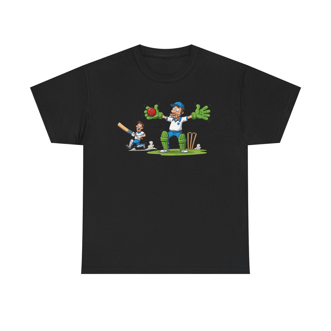 Cricket Catch Graphic Cartoon T-Shirt