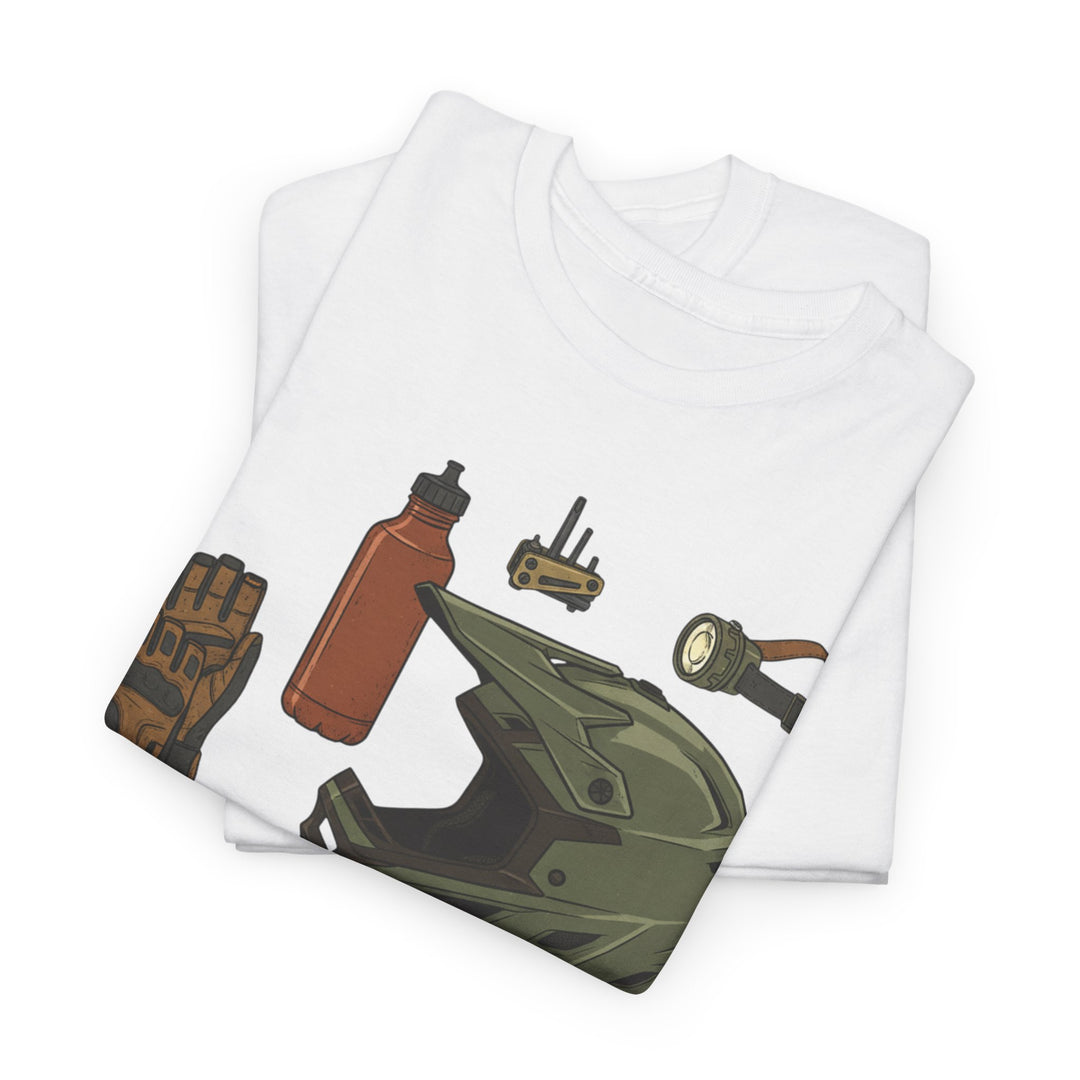 MTB Gear Layout T-Shirt — Mountain Bike Essentials Tee