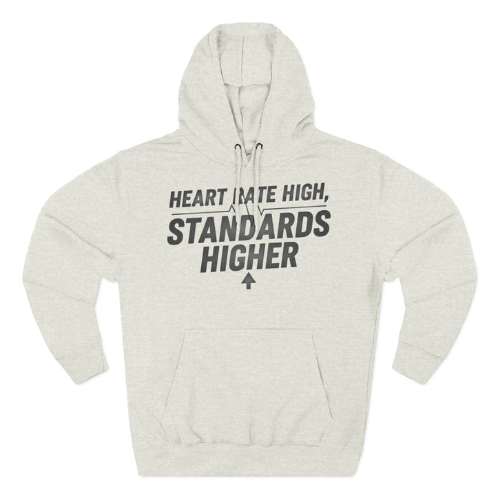 Heather gray hoodie by S&amp;W Gallus with an inspirational message and a front pocket.