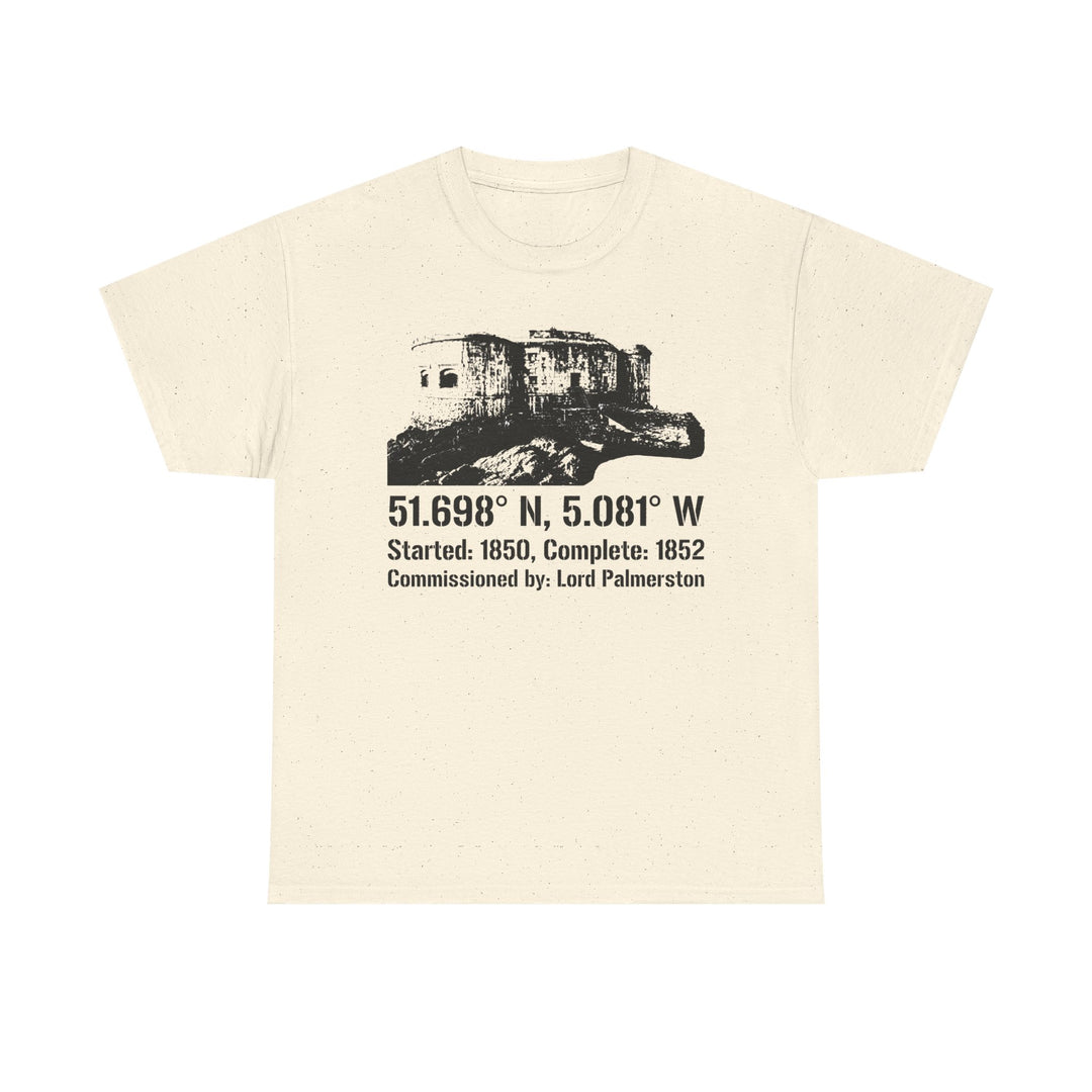 Stack Rock Fort T‑Shirt — Coastal Landmark Graphic Tee