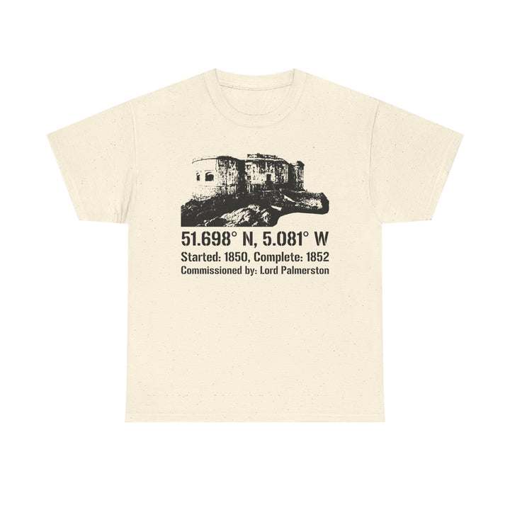 Stack Rock Fort T‑Shirt — Coastal Landmark Graphic Tee