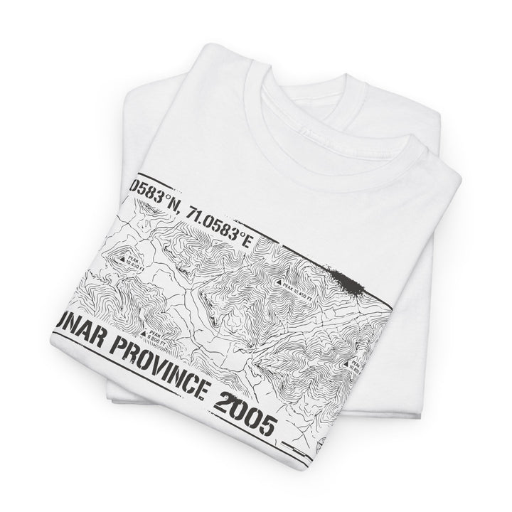 Kunar Province 2005 Map T-Shirt - Afghanistan Military Heritage Graphic Tee