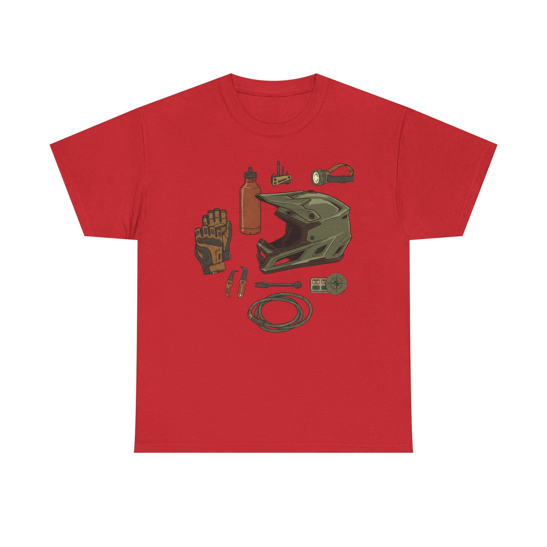 MTB Gear Layout T-Shirt — Mountain Bike Essentials Tee