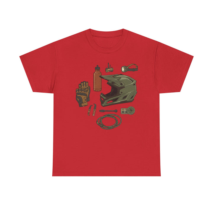MTB Gear Layout T-Shirt — Mountain Bike Essentials Tee