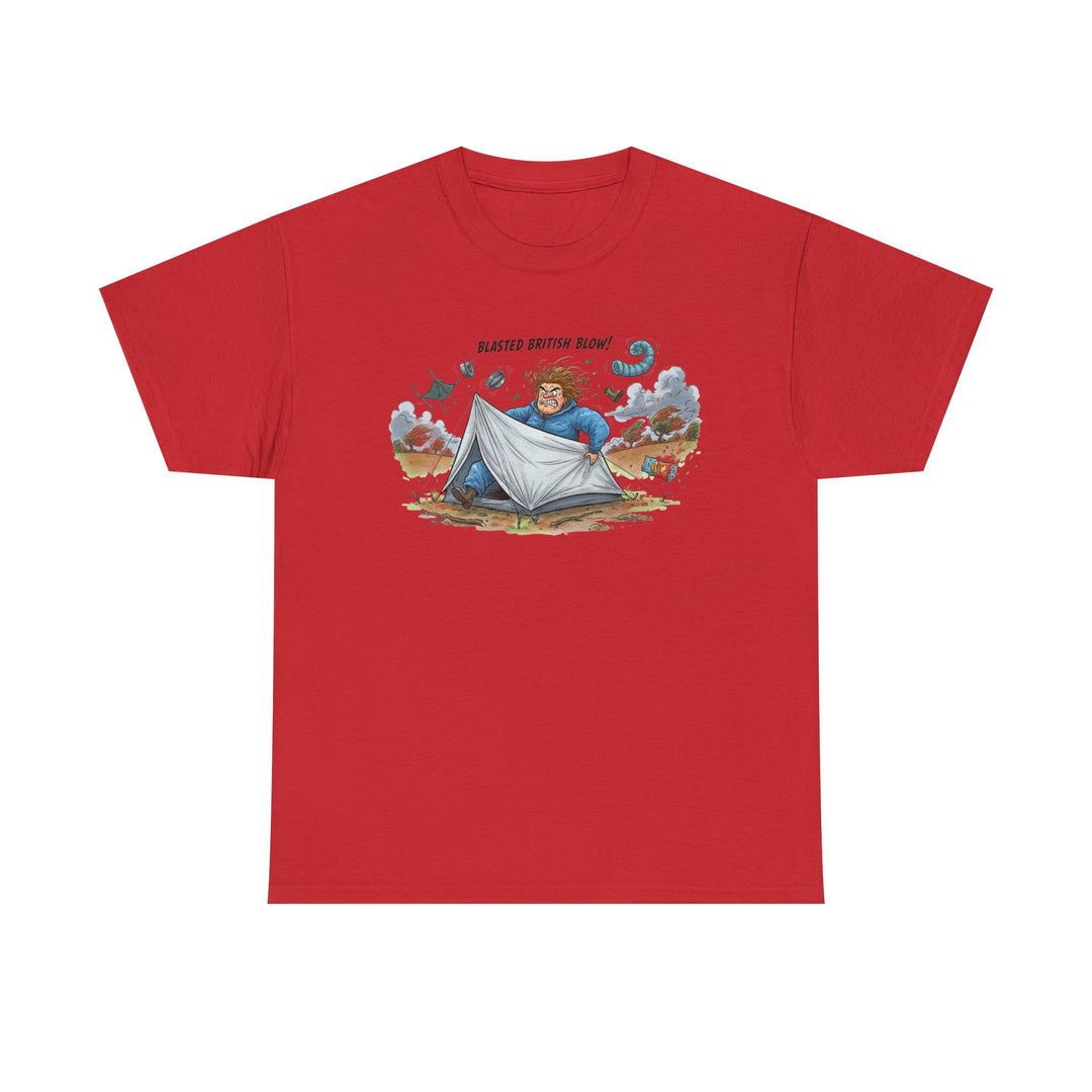 Blasted British Blow Graphic T-Shirt — Retro UK Camping Adventure Tee